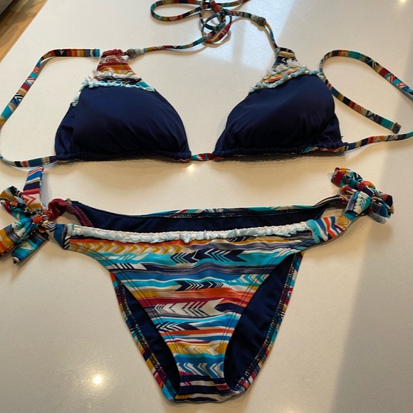 Lucky Brand Other - Lucky Brand Guatemala Beach Reversible String Bikini, Size L/XL